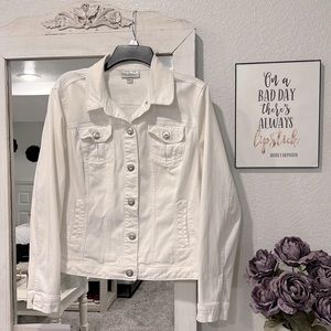 Ladies white jean jacket